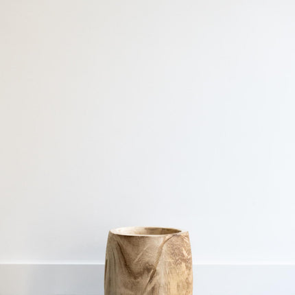 Pot - Light brown wood - Pia pot - M - H25 - W23 - Plant pot