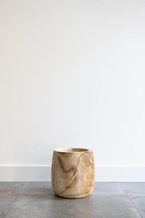 Pot - Hout lichtbruin - Pia pot - M - H25 - W23 - Plantenpot