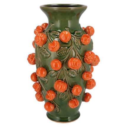 Vase en pierre M - H38 L24 - Vert mandarine