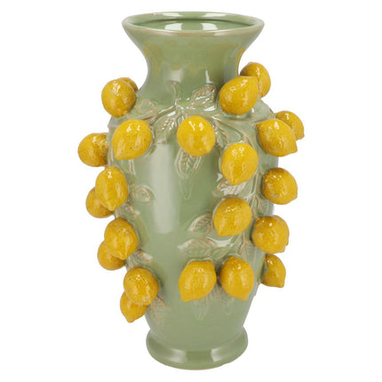 Vase en pierre M - H38 L24 - Vert pistache - Citron