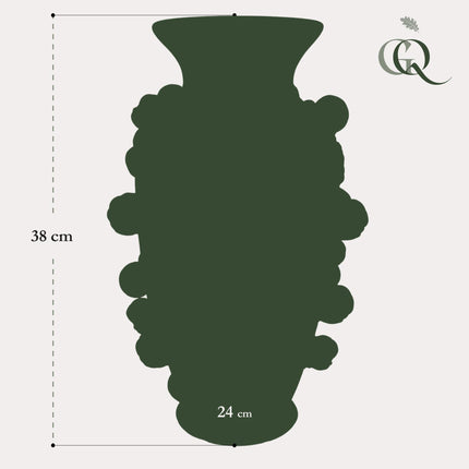 Vase en pierre M - H38 L24 - Vert mandarine