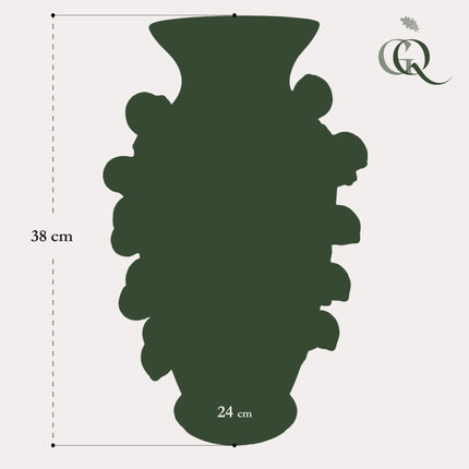 Vase en pierre M - H38 L24 - Vert citron