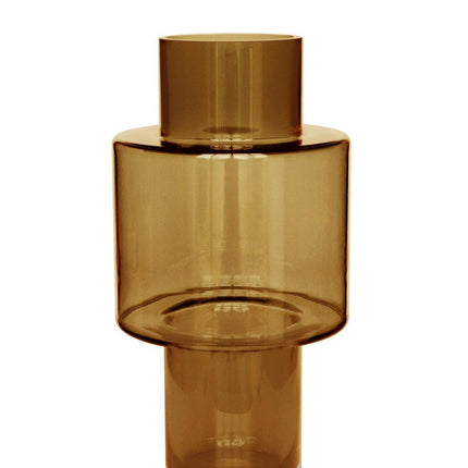 Vase à fleurs en verre Juba M - H40 L20 - Cognac