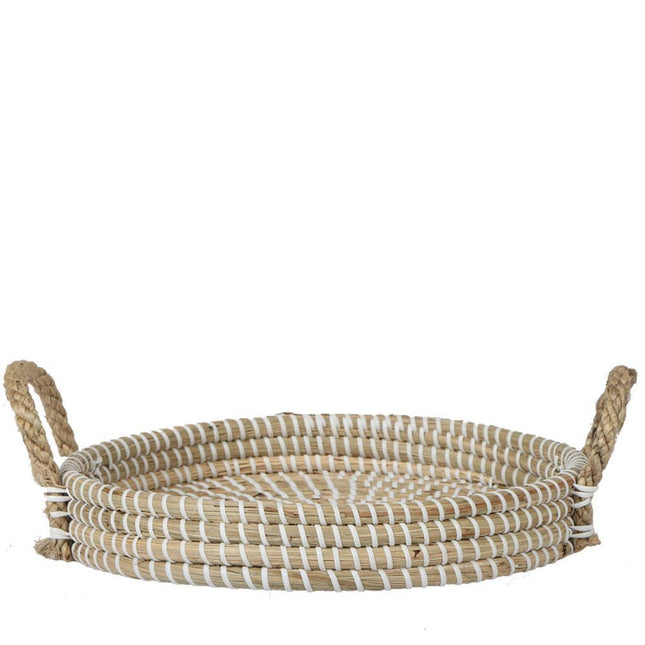 Kolibri Home | Decorative Bowl - White braided tray Ø30cm