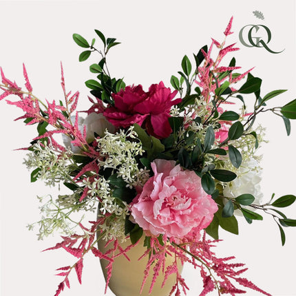 Fiori artificiali - Bouquet L - Rosa brillante - ↕80cm
