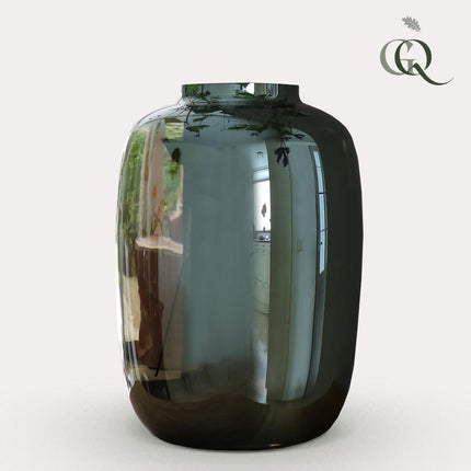 Vase à fleurs en verre - M - H35 L25 - Gris arctique