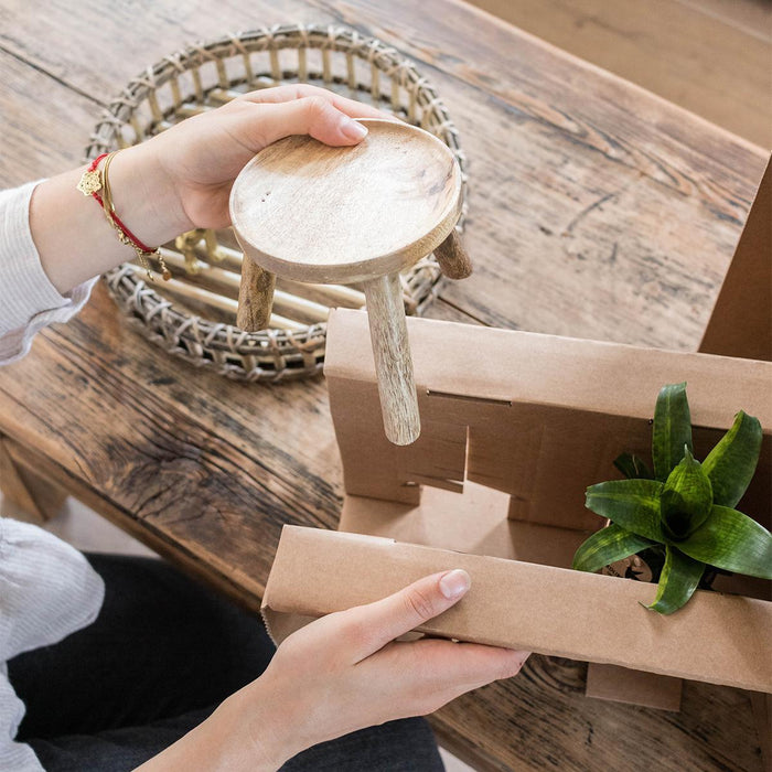 Kolibri Home | Plantenstandaard - Houten planten verhoging - Ø12cm