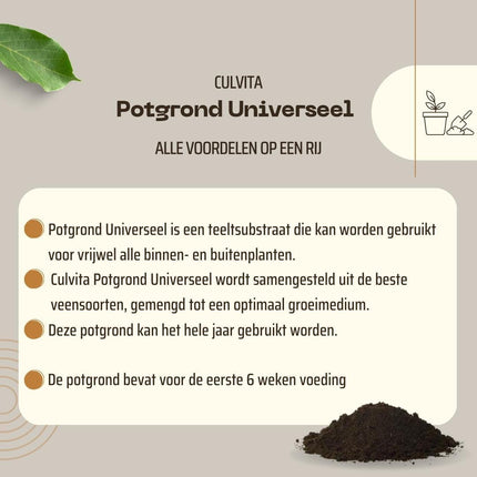 Culvita Universal-Blumenerde inklusive 2-Monats-Pflanzennahrung – Universelle Blumenerde für Zimmer- und Gartenpflanzen – 40 Liter