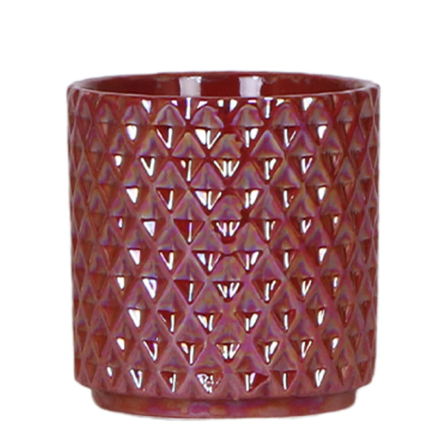 Kolibri Home | Maceta decorativa Diamond Pearl - Roja - Ø9cm