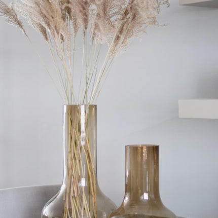 Vase à fleurs en verre - S - H37 L25 - Seim - Taupe