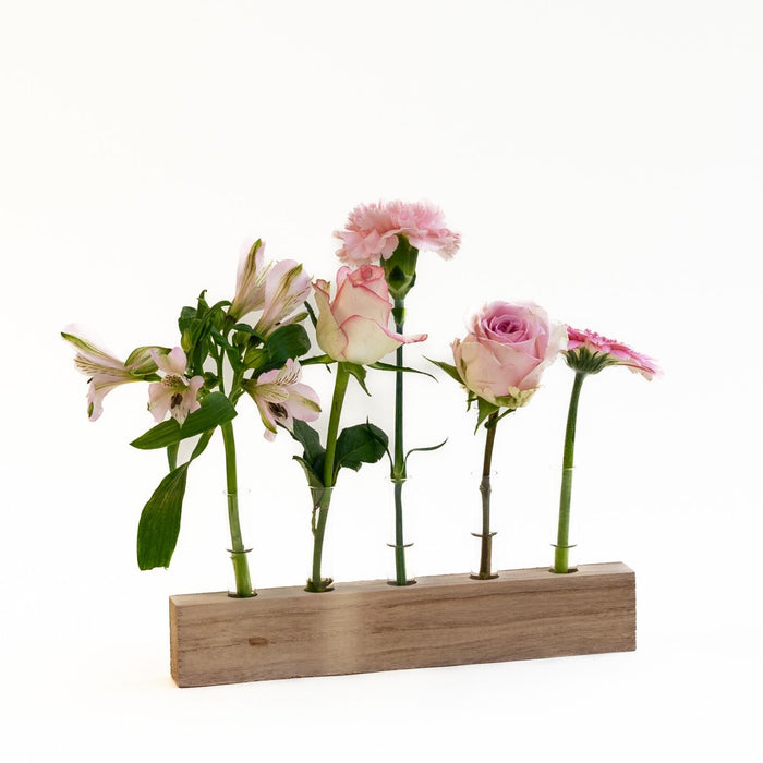 Letterbox Wooden standard & Pink Flowers - ↔25,5cm x ↕35cm