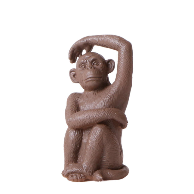 Kolibri Home | Ornament - Decorative Sitting Monkey Statue - Brown