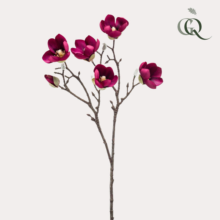 Kunstbloemen - Magnolia bloem Paars 8x -↕65cm