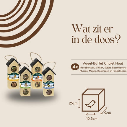 Buffet pour oiseaux | Mélange Bird Chalet, lot de 4 sachets de 200 g