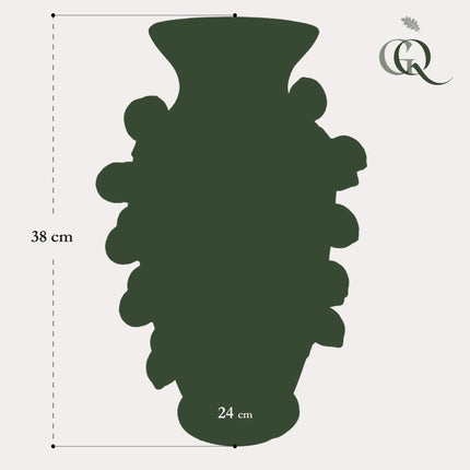 Vase en pierre M - H38 L24 - Vert pistache - Citron