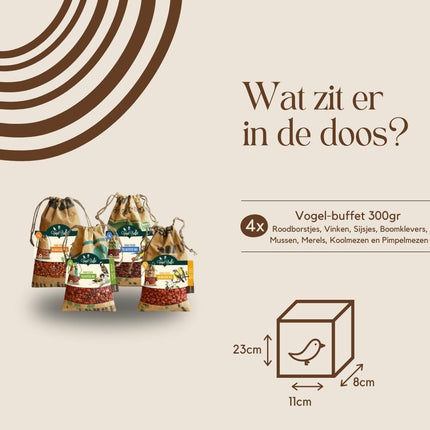 Buffet d'oiseaux | Mélange pour pique-nique d'oiseaux, lot de 4 | 4 sachets de 300 g