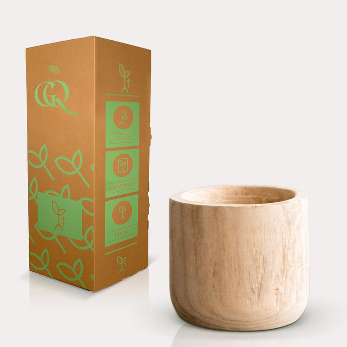 Pot - Hout lichtbruin - Pia pot - S - H17 - W19 - Plantenpot