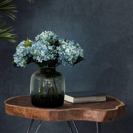 Fleurs artificielles individuelles - 8x - ↕52cm - Fleur d'hortensia - Bleu