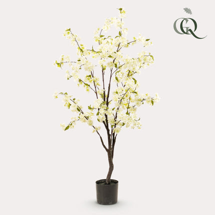 Kunstig kirsebærblomstplante - Hvid - ↕135 - Ø14cm