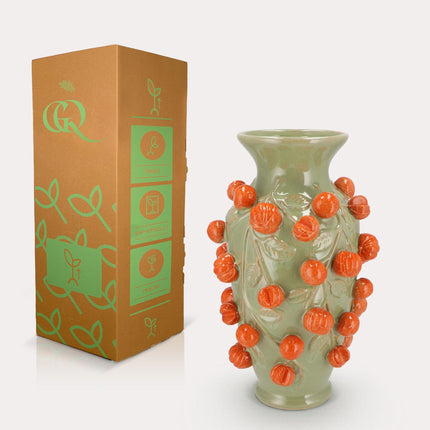Vase en pierre M - H38 L24 - Vert pistache - Mandarine