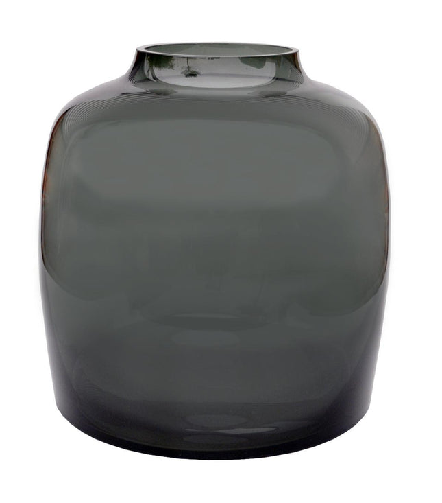 Vaso da fiori in vetro - M - H25 L25 - Bartica - Grigio