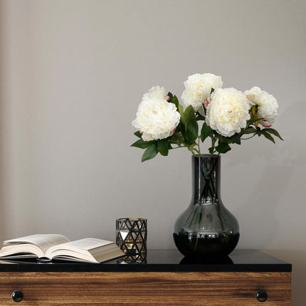 Kunstbloemen Solo - Crème - Peonies - 5x - ↕65cm