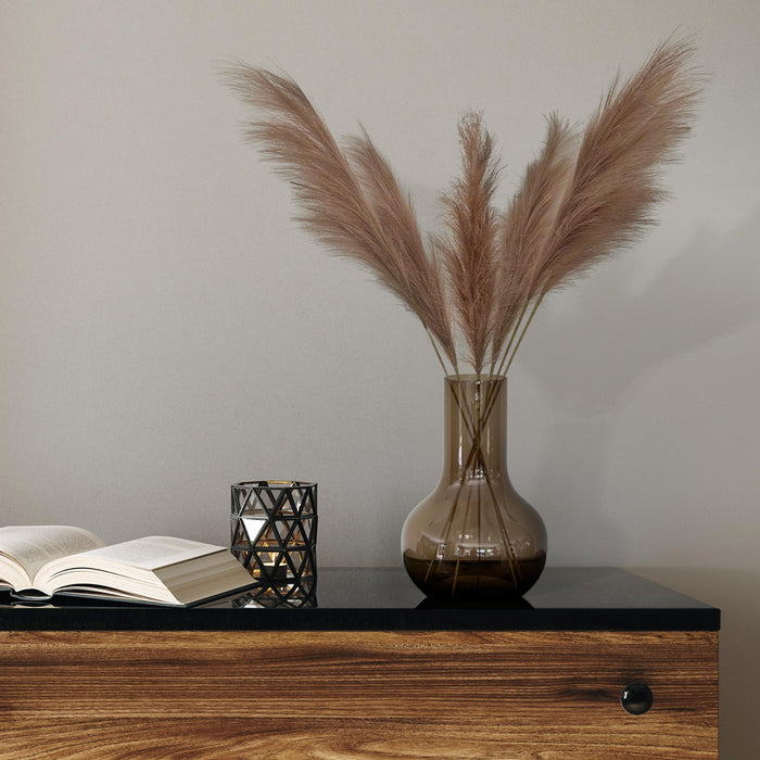 Kunstbloemen Solo - 6x - ↕115cm - Pampas Plumes - Brown