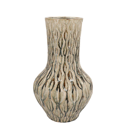Vase en pierre M - H39 L23 - Vert Boa