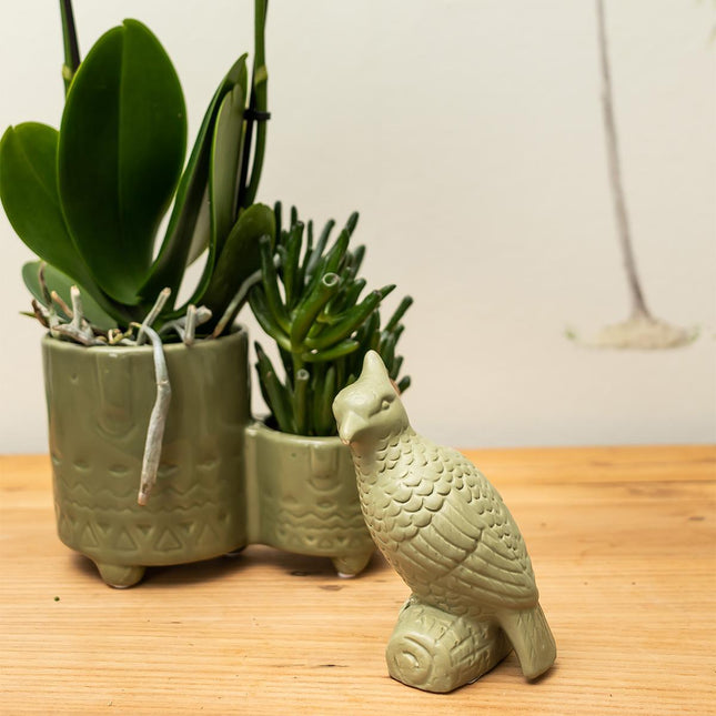 Kolibri Home | Ornament - Cockatoo Decorative Statue - Green