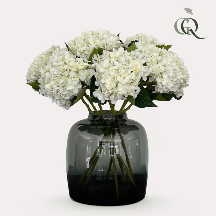 Kunstbloemen Solo - White - Hydrangea Flower - 8x - ↕52cm