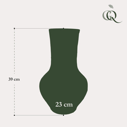 Vase en pierre M - H39 L23 - Vert Boa