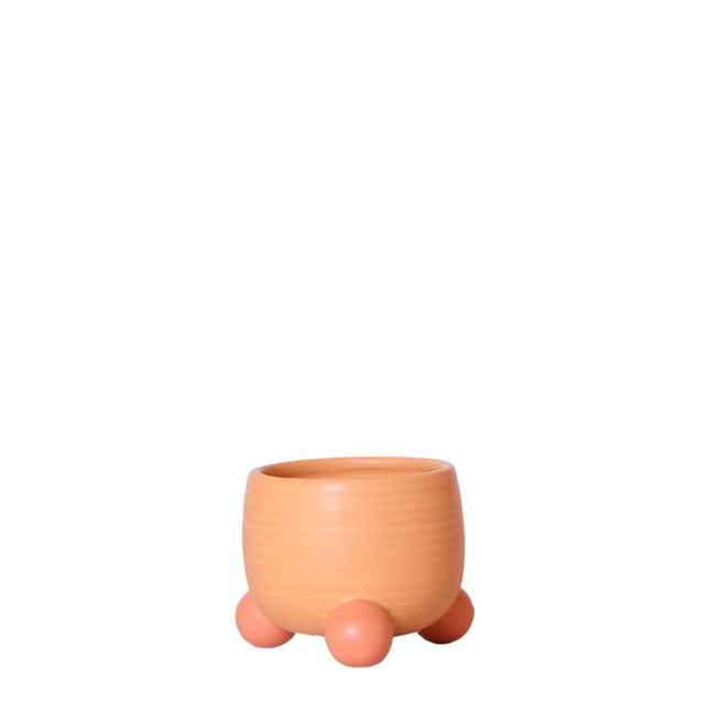 Kolibri Home | Maceta rodante color melocotón - Maceta decorativa de cerámica color melocotón - Ø6cm