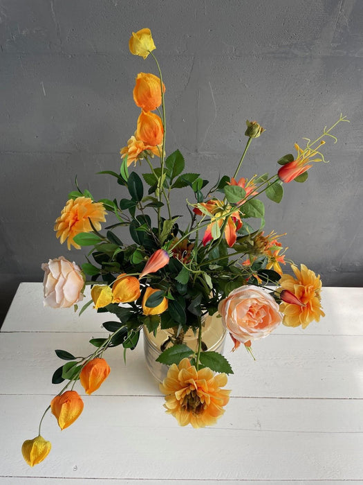 Kunstbloemen - Boeket L - Pretty Orange - ↕80cm