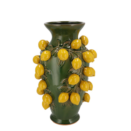 Vase en pierre M - H38 L24 - Vert citron