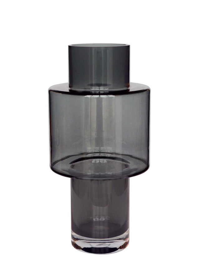 Vaso da fiori in vetro Juba, misura M - H40 W20 - Grigio