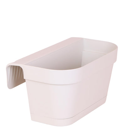 Kolibri Home | White plastic balcony planter with hanging system - 36 cm wide