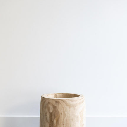 Pot - Light brown wood - Pia pot - L - H31 - W29 - Plant pot
