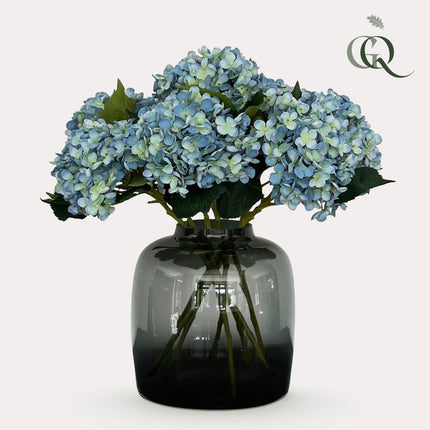 Fleurs artificielles individuelles - 8x - ↕52cm - Fleur d'hortensia - Bleu