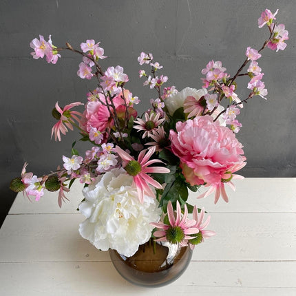 Fleurs artificielles - Bouquet L - Rose Été - ↕80cm