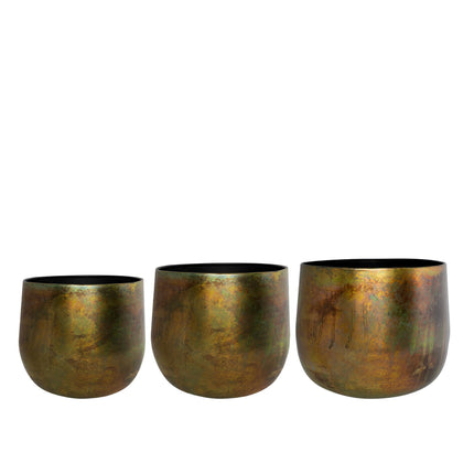 Pot - Koper - Elisa vintage green - set van 3
