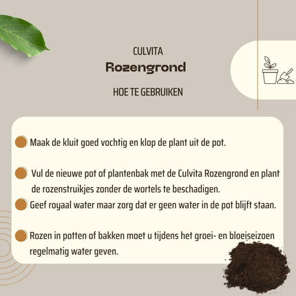 Culvita – Rosenerde 40 Liter – Blumenerde für Rosen – inklusive RhizoPlus Wurzelverbesserer
