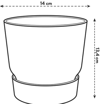 Elho Greenville Round Black Pot - D14 x H13 - Planter