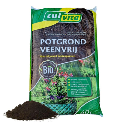 Culvita – Torffreie Bio-Blumenerde 40 Liter – Blumenerde für Zimmer- und Gartenpflanzen – inklusive Bio-Dünger