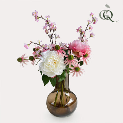 Fleurs artificielles - Bouquet L - Rose Été - ↕80cm
