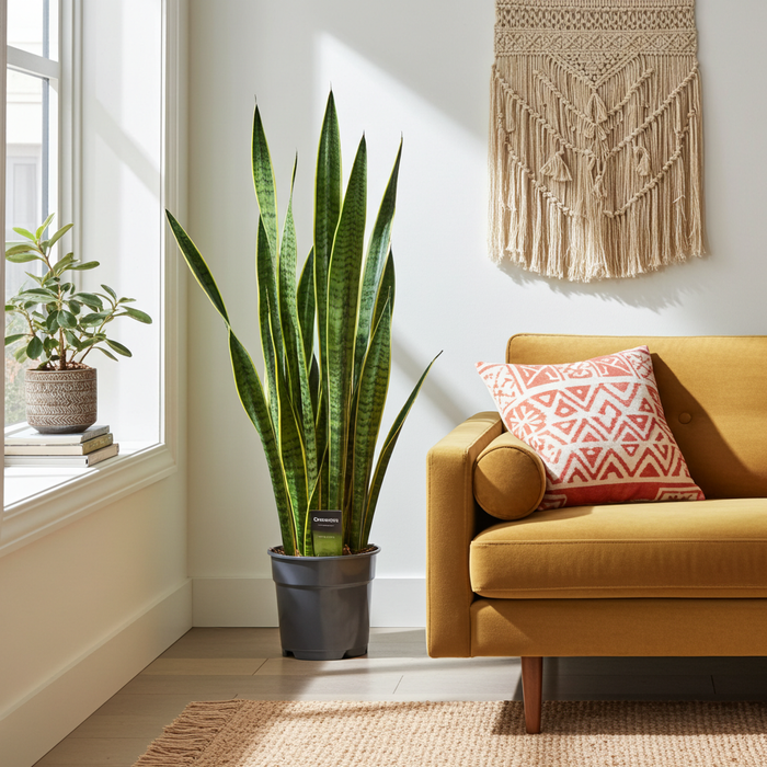 Sansevieria Laurentii XL - Vrouwentong - ↕70cm - Ø17cm